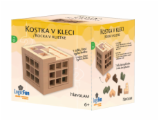 Hlavolam - Kostka v kleci dřevěný hlavolam