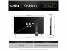CHiQ U55QST TV 55 , UHD, QLED, ultratenká, Google TV, DLG 120 Hz, Dolby Audio, Frameless, metalická