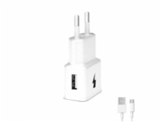 WG - Síťová nabíječka 1x USB-A, Quick Charge 3.0, 5V-9V-12V + kabel USB-A na Micro USB, white