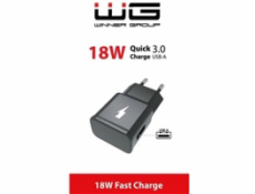 WG - Síťová nabíječka Fast 1x USB-A, Quick Charge 3.0, 5V-9V-12V, black