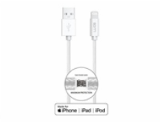 WG - Datový kabel Lightning MFI na USB-A, 1 metr, 2,4A , bílá