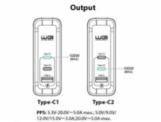 WG - Síťová nabíječka GaN 3x USB 120W, 1x USB-A + 2x USB-C, bílá