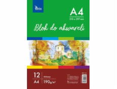 Tetis Akvarelový blok A4 190g 12 listů. KB011-A4