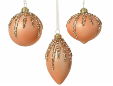 Vánoční hračka Broskev, 8 cm, sklo