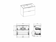 SKŘÍŇKA S UMYVADLEM EKOLINE 80 ANTRACIT