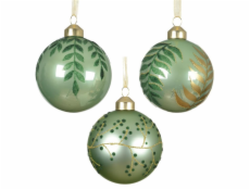 Vánoční hračka na stromeček Listy, 8 cm, sklo