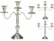 Svícen, 30 cm, stříbrný