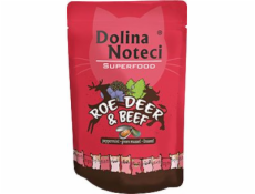 DOLINA NOTECI Superfood Srnčí s hovězím masem - Mokré krmivo pro kočky pro koťata - 85g