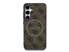 Guess Pouzdro Leather 4G Colored Ring Classic Logo MagSafe pro Samsung Galaxy S25 hnědé