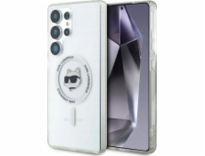 Karl Lagerfeld Pouzdro pro SAMSUNG S25 Ultra KLHMS25LHLSCHH (Magnetic IML Metal Choupette Head) bílé