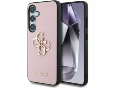Guess Pouzdro Grained Big 4G Logo Small Classic Logo pro Samsung Galaxy S25 růžové