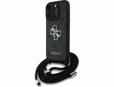 Guess Kryt 4G Big Logo Cord Stap Crossbody pro iPhone 16 Pro černý