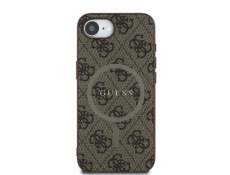 Guess Pouzdro 4G Ring Classic Logo MagSafe pro iPhone 16e hnědé