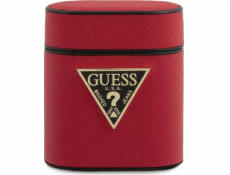 Guess Ochranný kryt GUACA2VSATMLRE Saffiano pro AirPods 1/2 červený