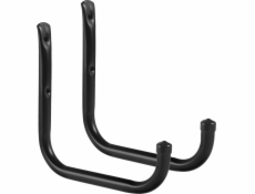 Maclean 2x nástěnný držák, max 22kg/držák MC-487 Sada 2 nástěnných držáků na pneumatiky, kola, žebřík, kolo. Ocel, černá