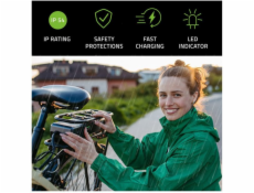 Qoltec Nabíječka pro elektrické koloběžky 36V | 42V | 2A | 5,5*2,5 + vodotěsný + napájecí kabel