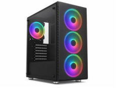 1stCOOL RAINBOW 4, skrinka ATX, zdroj 650W 88+, 4x RGB ventilátor, USB3, čierna