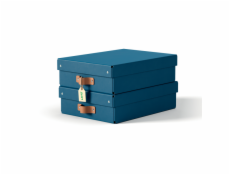 LEITZ úložný box, karton, velikost M nízký, 2 ks námořnická modrá
