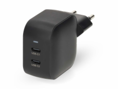 NEDIS síťová nabíječka/ 35 W/ PD 3.0/ rychlé nabíjení/ 1.75 / 2.33 / 2.92 / 3.0 A/ 2x USB-C/ černá