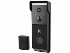 NEDIS Wi-Fi chytrý dveřní videotelefon/ 2x 1920x1080/ 4Mpix/ napájení z baterie/ IP54/ snímač pohybu/ noční vidění/ čern