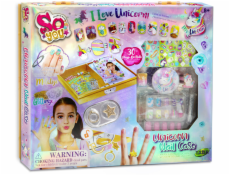 TASIA - Sada 30 nalepovacích nehtů s jednorožcem a třpytkami