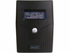 Digitus UPS Line-Ineractive LCD BASIC, 800VA/480W, 1x12V/9A, AVR, 2x Schuko CEE 7/3