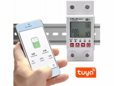 Qoltec Relé na DIN lištu 63A s elektroměrem | Časovač | Túje | Wi-Fi | LED ~