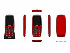 Mesmed Mobilní telefon pro seniory Mescomp MT-166 Edgar Elegant SOS 4G Červený