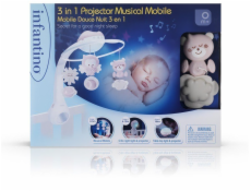 B-kids Infantino Hudební mobil 3 v 1 pudrově růžová