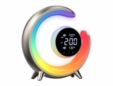 IMMAX LED noční lampička PEACOCK s hodinami/ RGB světlo/ 20W/ 400lm/ 5V/2,1A/ USB port/ zlatá