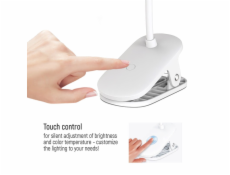 Colorway stolní LED lampa / CW-DL02B-B/ Integrovaná baterie / Klip/ Bílá