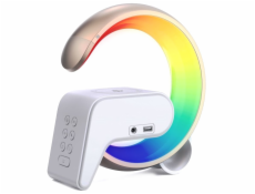 IMMAX LED relaxační lampička FLAMINGO/ Qi nabíjení/ budík/ RGB/ 300lm/ USB výstup/ BT 5.1/ zlatá