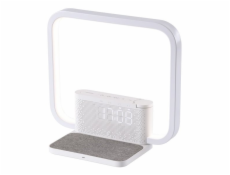 IMMAX LED stolní lampička CRANE/ Qi nabíjení/ 18W/ budík/ 12V/1,5A/ 200lm/ bílá