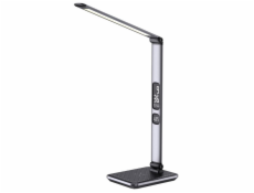 IMMAX LED stolní lampička HERON NEW/ Qi nabíjení/ 8,5W/ DC 12V/2A/ stmívatelná/ sklápěcí rameno/ stříbrná
