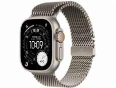 Apple Hodinky Ultra 3 GPS + Cellular, pouzdro z přírodního titanu 49 mm, náramek z přírodního titanu Milanese – velikost S