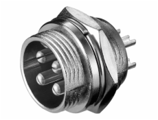 Konektor pre montáž do panelu mikrofónu Goobay, 4pinový, konektor pre montáž do panelu