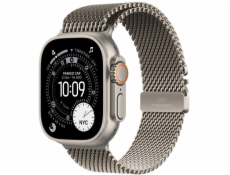 Apple Hodinky Ultra 3 GPS + Cellular, pouzdro z přírodního titanu 49 mm, náramek z přírodního titanu Milanese – velikost L