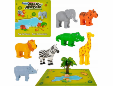 MALIK Magnetická sada mini zvířátek z džungle Malblo