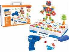 LeanToys Kreativní stavebnice pro kutily, stavebnice s vrtačkou, kufr