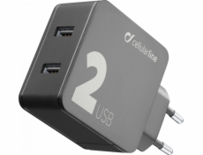 Cellular Line Cellularline Multi-Power 2 domácí nabíječka 2x USB 12W + 12W, černá