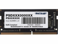 Patriot Paměť pro notebooky Signature, SODIMM, DDR4, 8GB, 2133MHz, CL15 (PSD48G213381S)