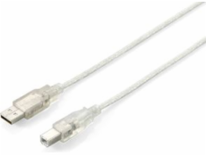 Equip USB kabel USB-A - USB-B 3 m průhledný (128651)