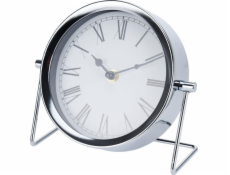 KMTP Kulaté stolní hodiny, průměr 16 cm, stříbrné, Glamour