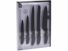 Excellent Houseware Sada univerzálních nožů Excellent Homeware / Ocelové kuchyňské nože 5 ks, ČERNÁ