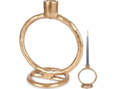 Home Styling Collection Svícen na dlouhou svíčku, hliník, zlatý, 19 cm