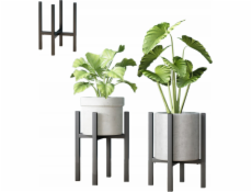 Strado Nastavitelný kovový stojan na květiny PILLAR (černý)