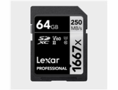 Lexar SDXC Pro 1667X UHS-II U3 R250/W120 (V60) 64GB