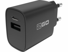 2GO Nabíječka 2GO Ladegerät 20W 2-Port 1x USB-A u. 1x USB-C černý