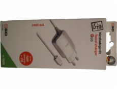 2GO Nabíječka 2GO Ladegerät 12W Lightning + 1x USB, kabel 1,4 m, bílá