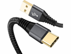 NoName USB kabel USB-A - USB-C 2 m šedý (5901924969815)